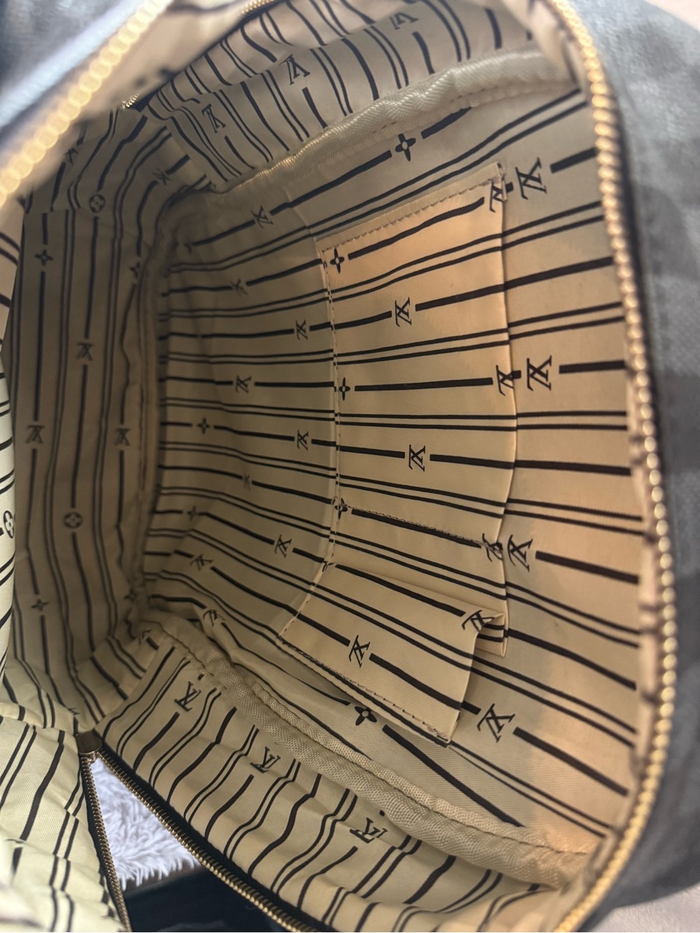 Monogram Checkered Gray Backpack - Picture 7 of 9